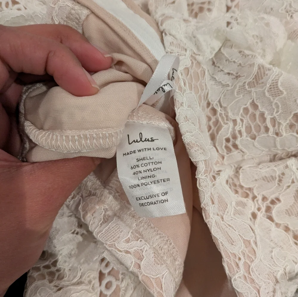Lulus: Properly Poised Ivory Lace Ruffled Crop Top - Picture 5 of 7